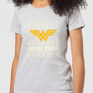 DC Wonder Woman Damen Christmas T-Shirt – Grau – XS