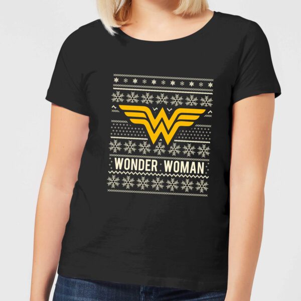 DC Wonder Woman Damen Christmas T-Shirt - Schwarz - S