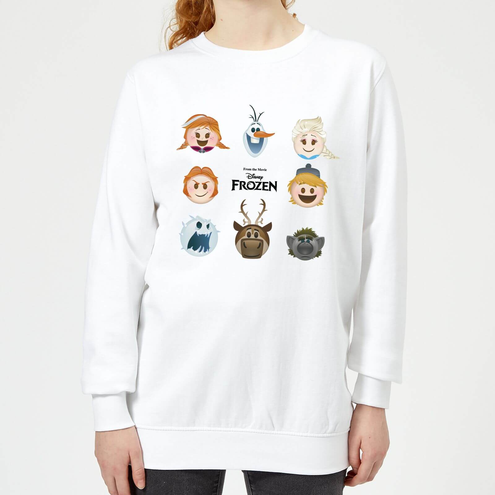 Die Eiskönigin Emoji Heads Damen Pullover - Weiß - S - Weiß