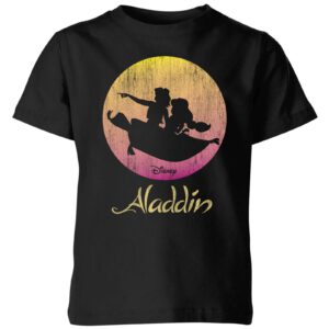 Disney Aladdin Flying Sunset Kinder T-Shirt - Schwarz - 7-8 Jahre