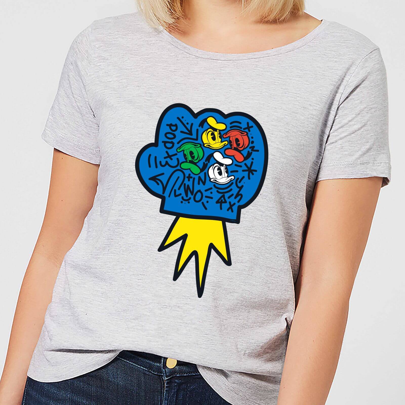 Disney Donald Duck Pop Fist Damen T-Shirt – Grau – XS – Grau