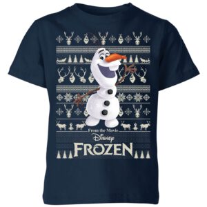 Disney Frozen Olaf Kinder T-Shirt - Navy Blau - 3-4 Jahre