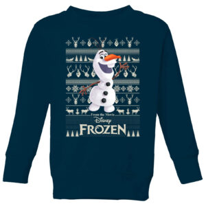 Disney Frozen Olaf Kinder Weihnachtspullover - Navy - 9-10 Jahre