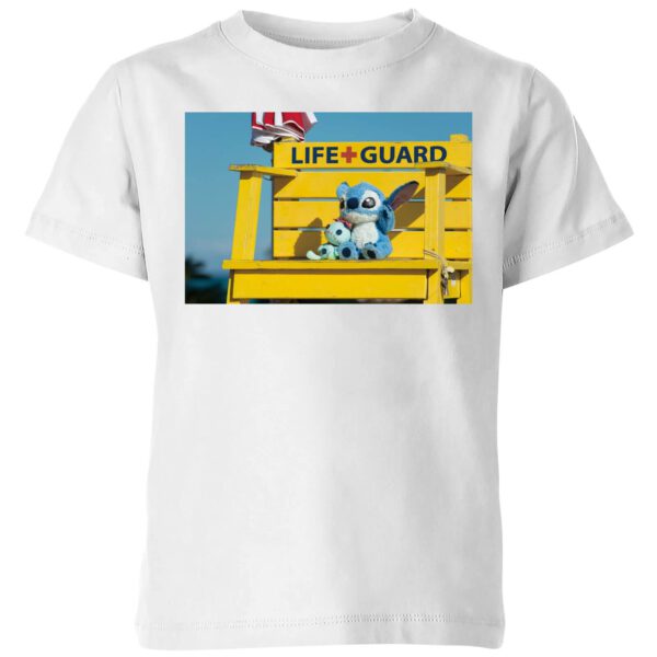 Disney Lilo And Stitch Life Guard Kinder T-Shirt - Weiß - 3-4 Jahre - Weiß