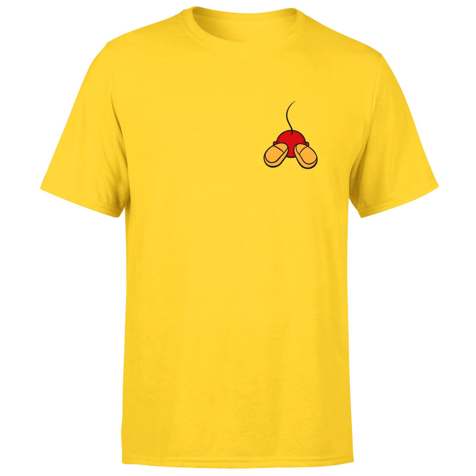 Disney Mickey Mouse Backside Men’s T-Shirt – Yellow – XS – Gelb