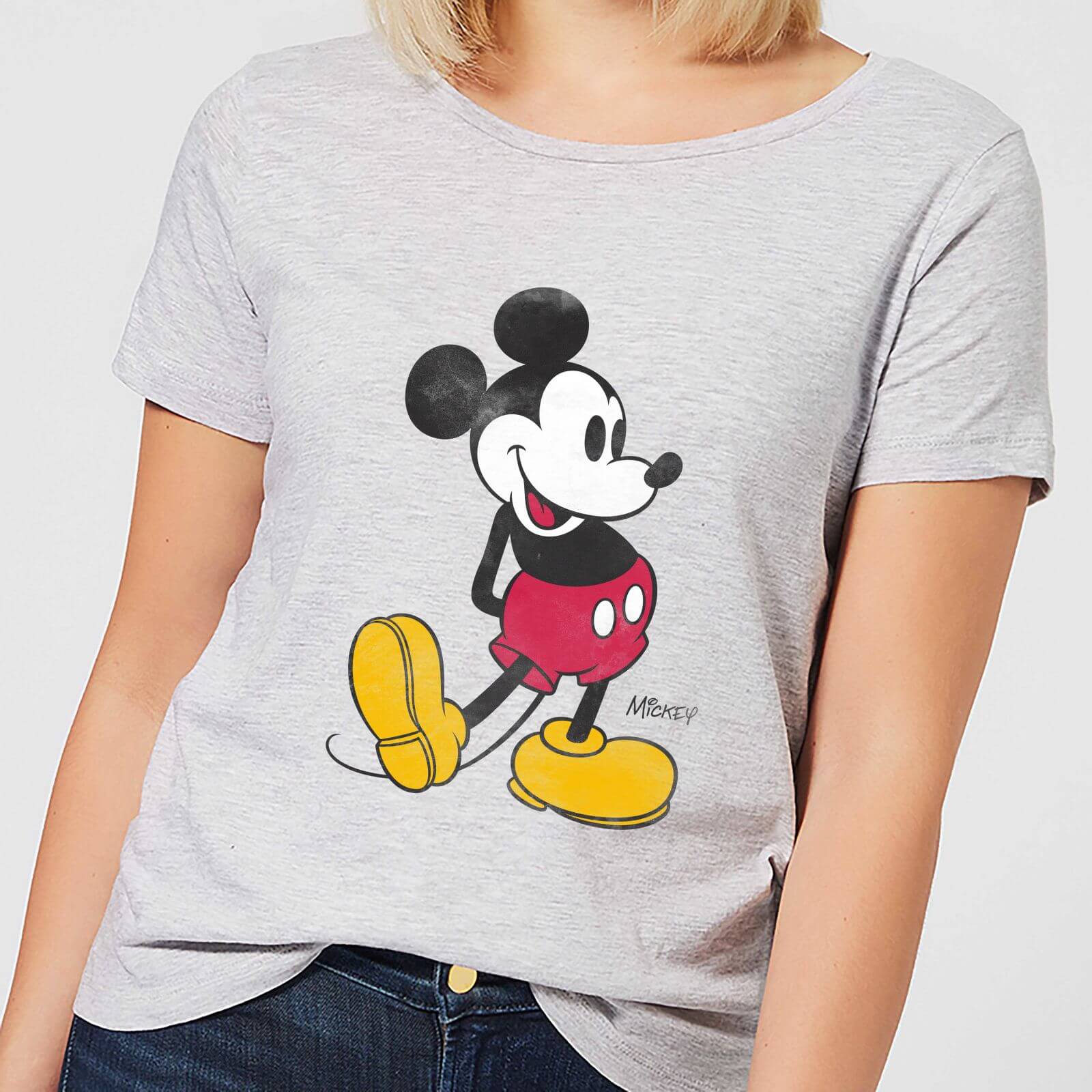 Disney Mickey Mouse Classic Kick Frauen T-Shirt – Grau – XS