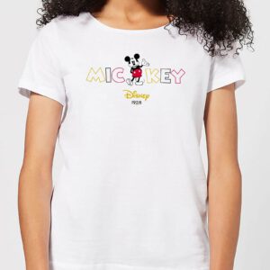 Disney Mickey Mouse Disney Wording Damen T-Shirt – Weiß – S