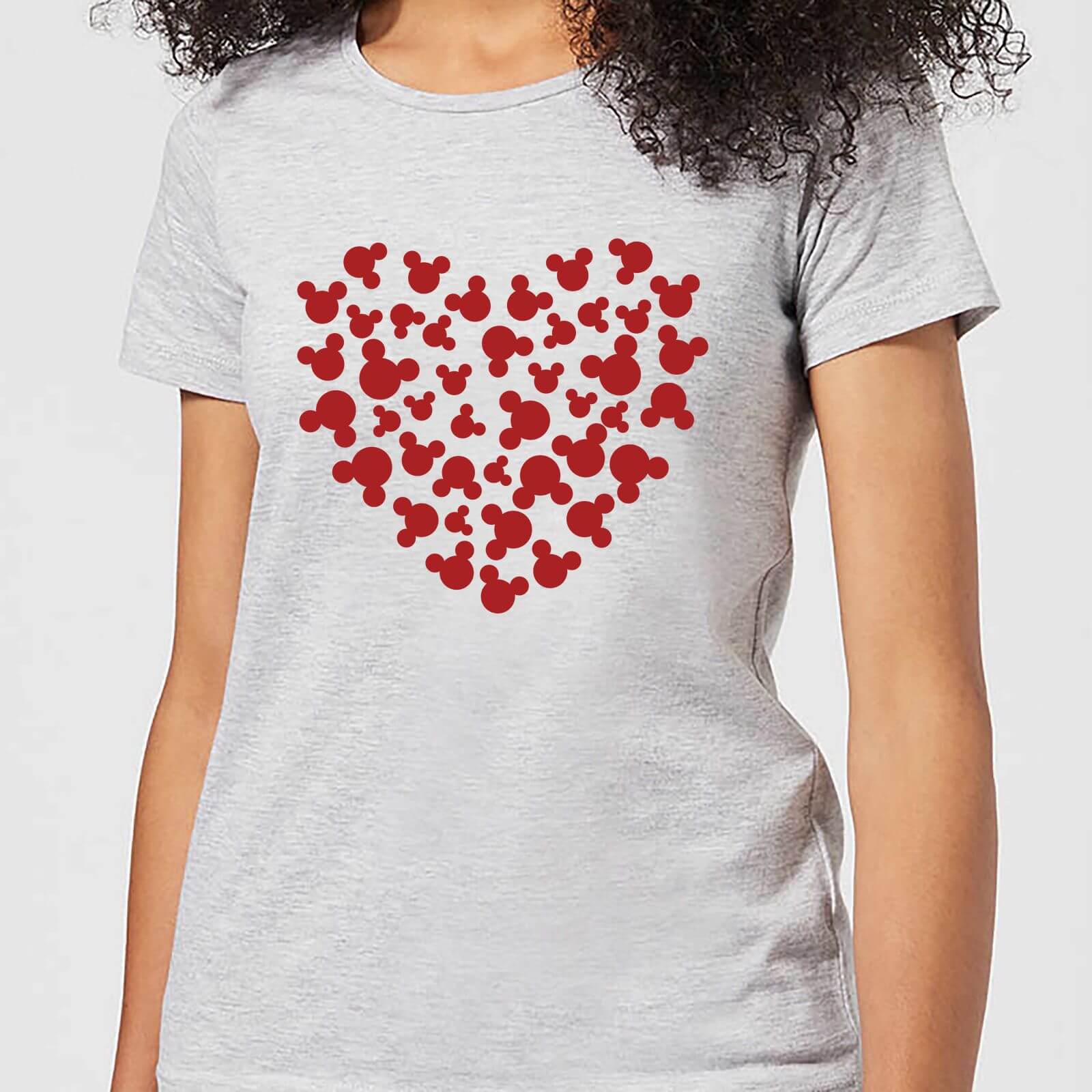 Disney Mickey Mouse Heart Silhouette Frauen T-Shirt – Grau – XS