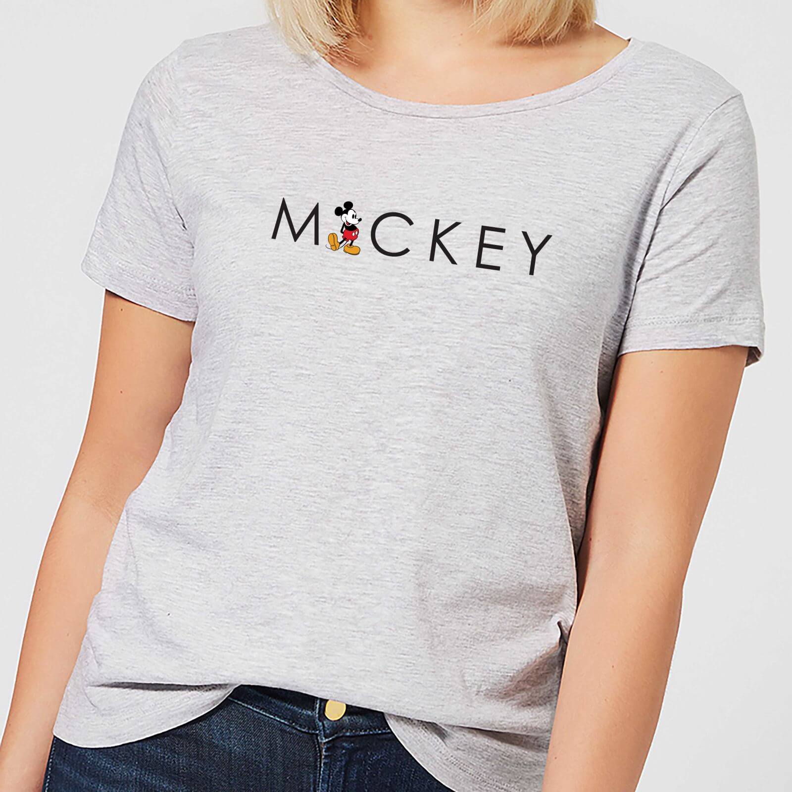 Disney Mickey Mouse Kick Letter Frauen T-Shirt – Grau – XS