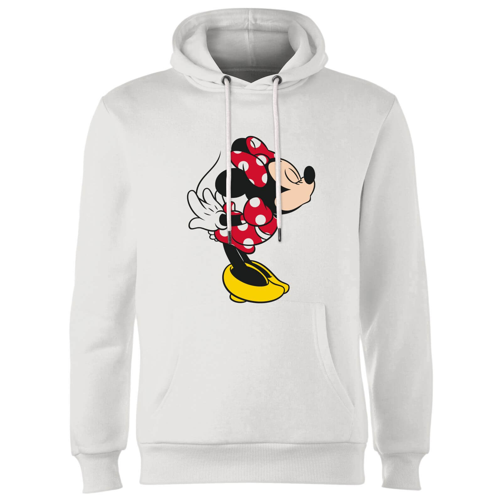 Disney Mickey Mouse Minnie Split Kiss Hoodie – White – S – Weiß