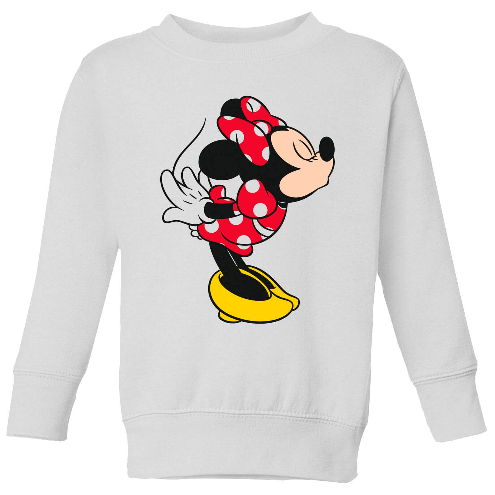 Disney Mickey Mouse Minnie Split Kiss Kids‘ Sweatshirt – White – 3-4 Jahre – Weiß