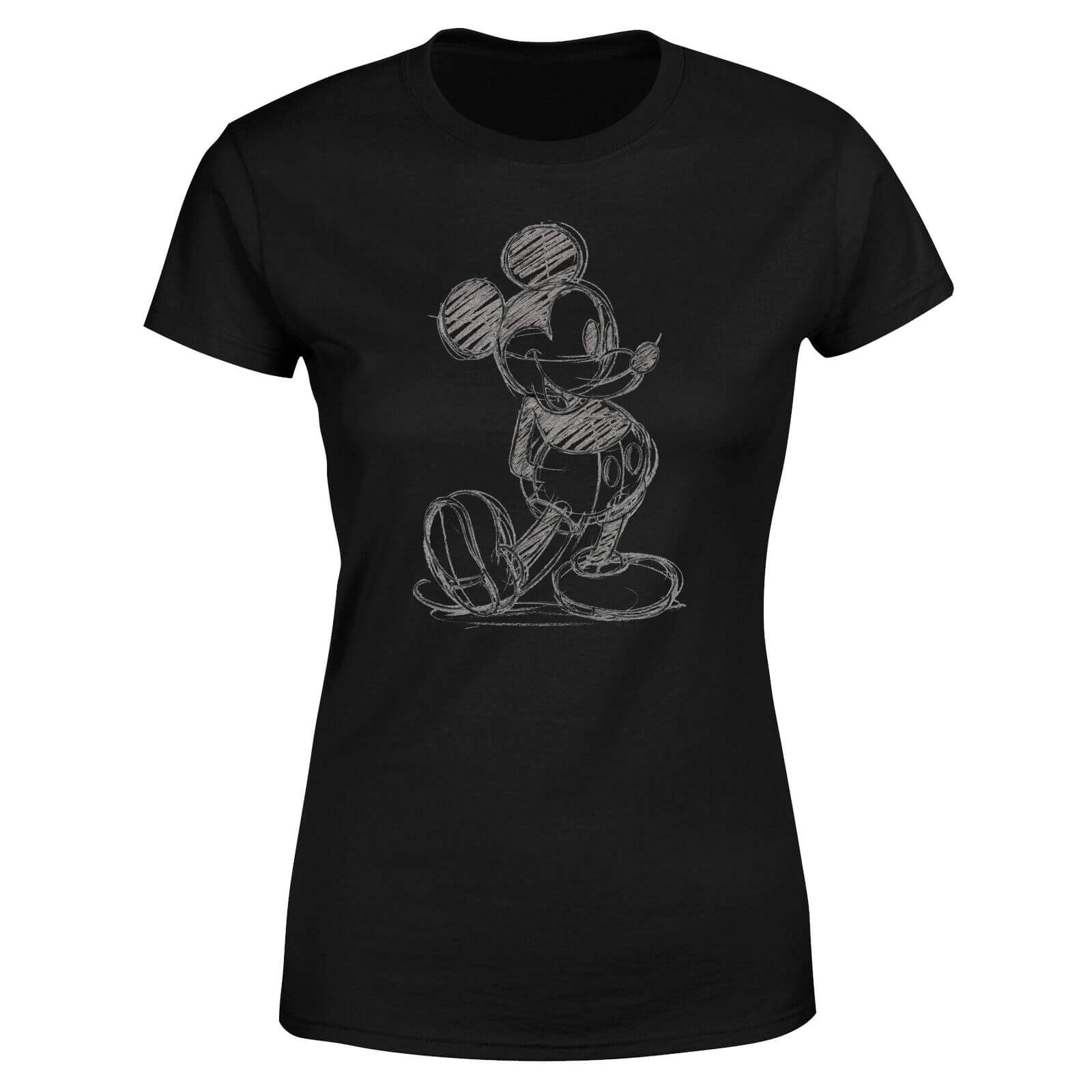 Disney Mickey Mouse Sketch Women’s T-Shirt – Black – XS – Schwarz