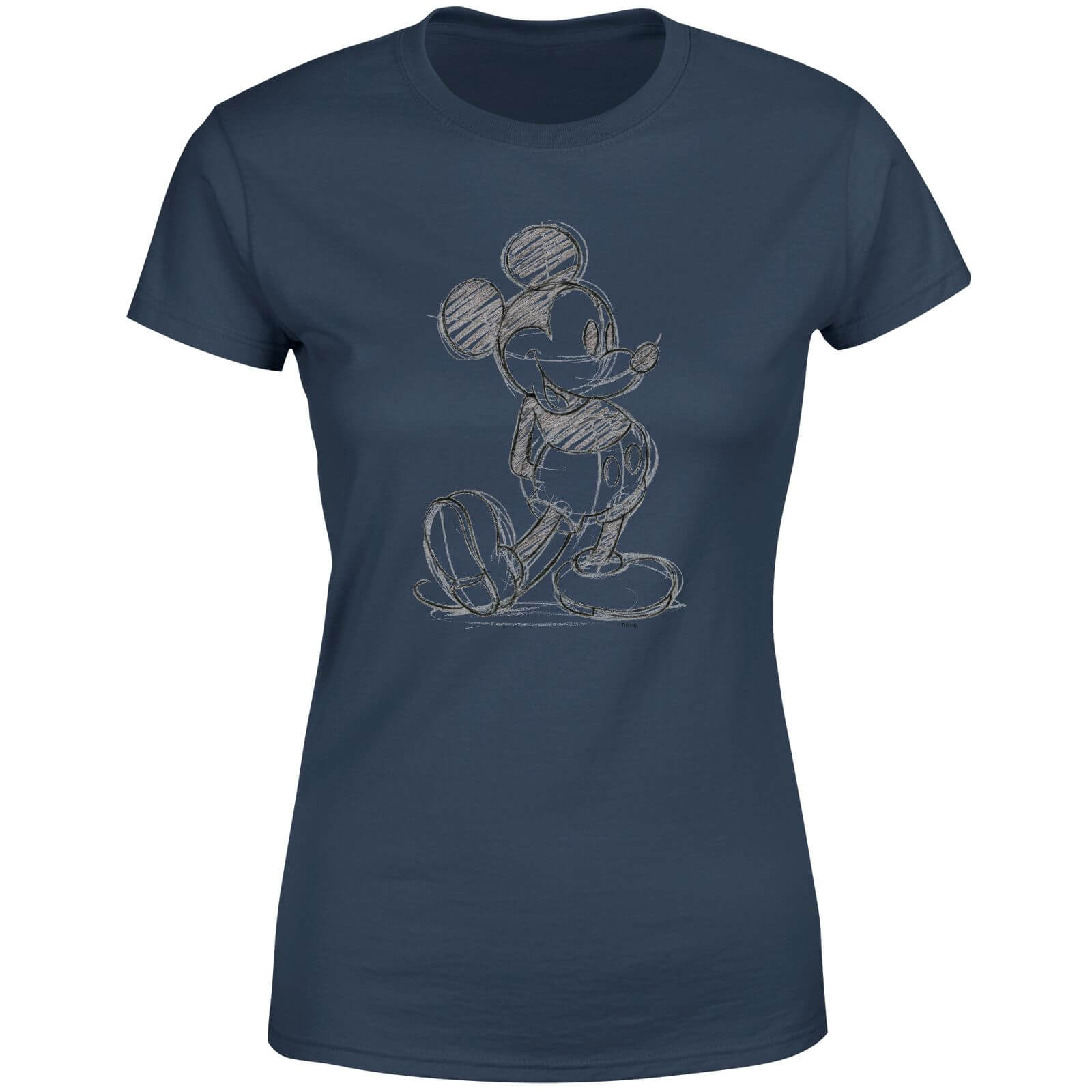 Disney Mickey Mouse Sketch Women’s T-Shirt – Navy – XS – Marineblau