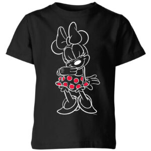 Disney Minnie Mouse Line Art Kids‘ T-Shirt – Black – 3-4 Jahre