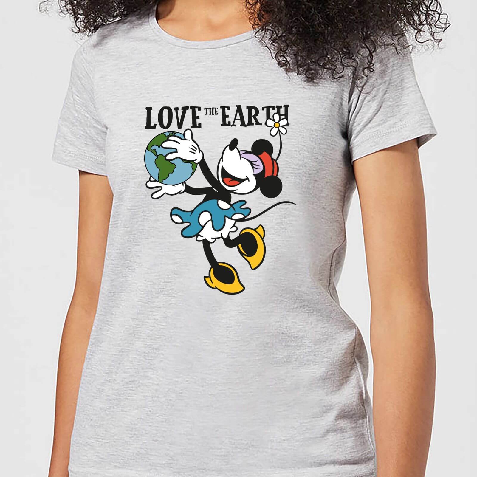 Disney Minnie Mouse Love The Earth Damen T-Shirt – Grau – XS