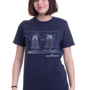 Doctor Who – Dalek Blueprint Navy – T-Shirt