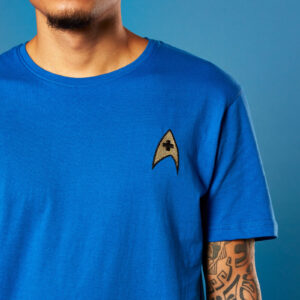 EmbroideRot Medic Badge Star Trek T-shirt – Royales Blau – S – Royal Blue