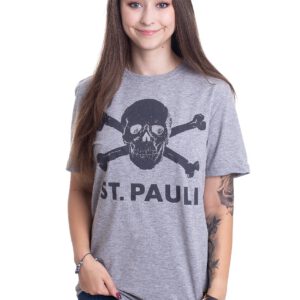 FC St. Pauli - Totenkopf Grey - - T-Shirts