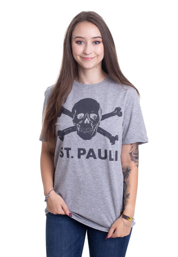 FC St. Pauli - Totenkopf Grey - - T-Shirts