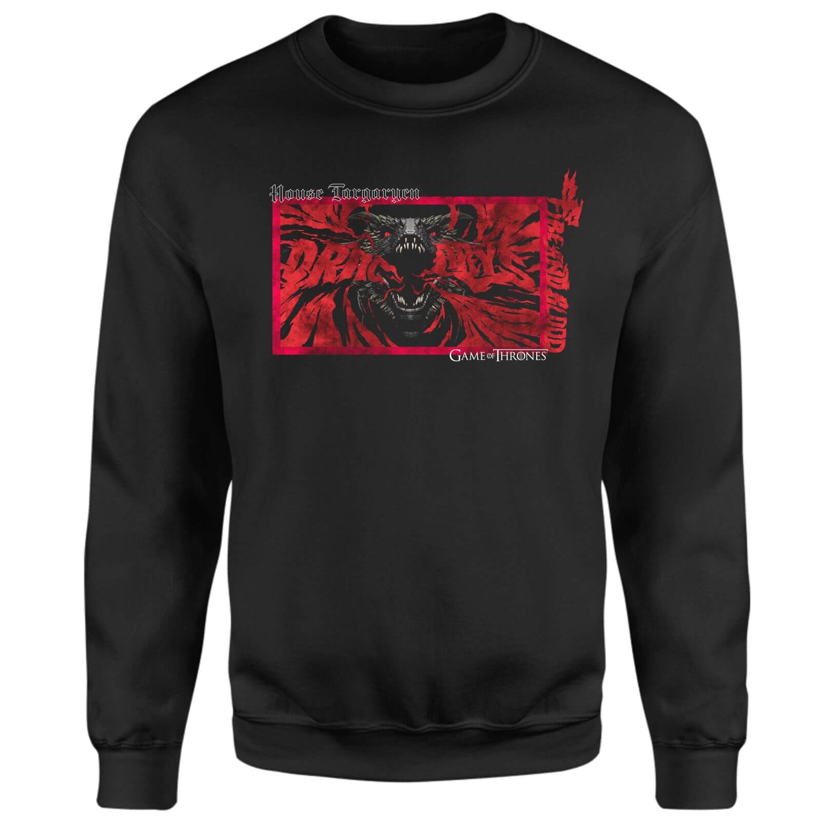 Game of Thrones Fire And Blood Sweatshirt – Black – XS – Schwarz