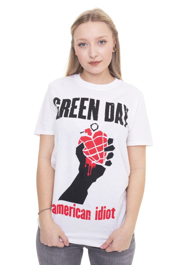 Green Day - American Idiot Heart White - - T-Shirts
