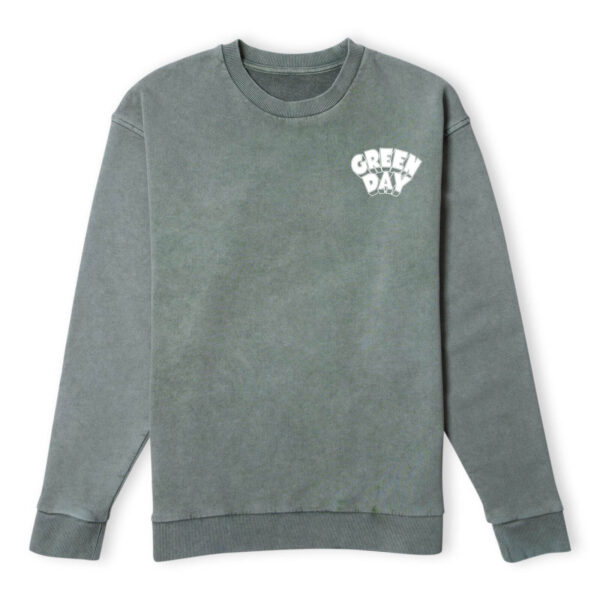 Green Day Bold Sweatshirt - Khaki Acid Wash - L