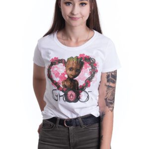 Guardians Of The Galaxy - Groot Heart Flowers White - Girlies