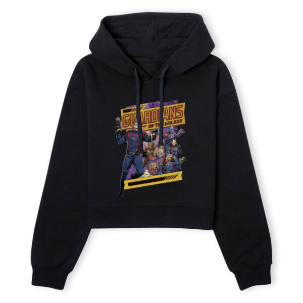 Guardians of the Galaxy Galaxy Women's Cropped Hoodie - Black - S