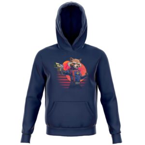 Guardians of the Galaxy Retro Rocket Raccoon Kids‘ Hoodie – Navy – 9-10 Jahre