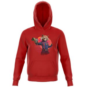 Guardians of the Galaxy Retro Rocket Raccoon Kids‘ Hoodie – Red – 3-4 Jahre