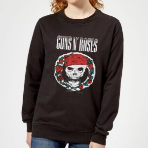 Guns N Roses Circle Skull Damen Weihnachtspullover – Schwarz – L – Schwarz