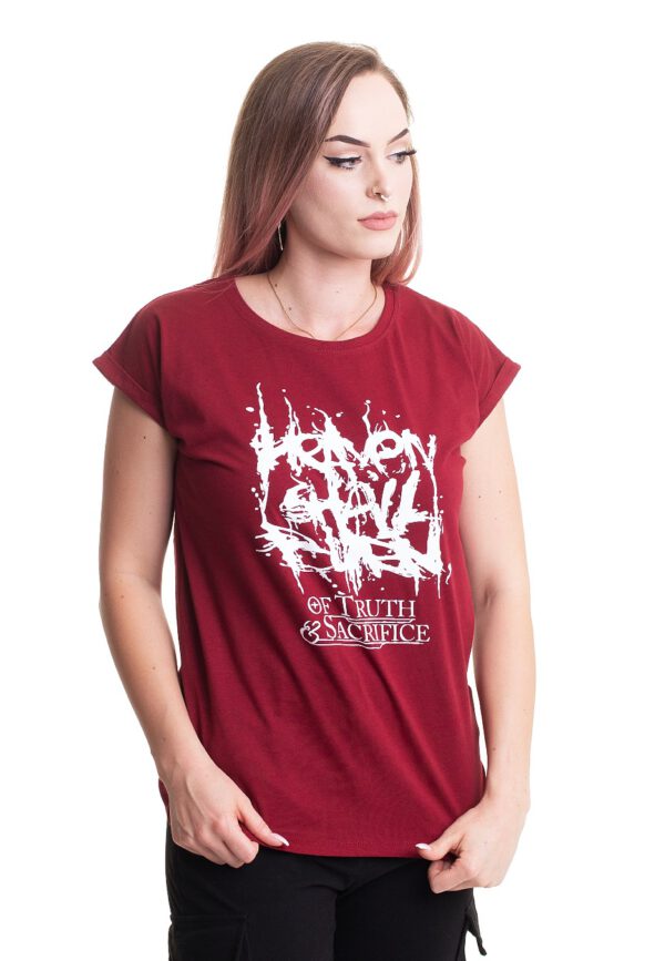 Heaven Shall Burn - White OTAS Extended Shoulder Maroon - Girlies