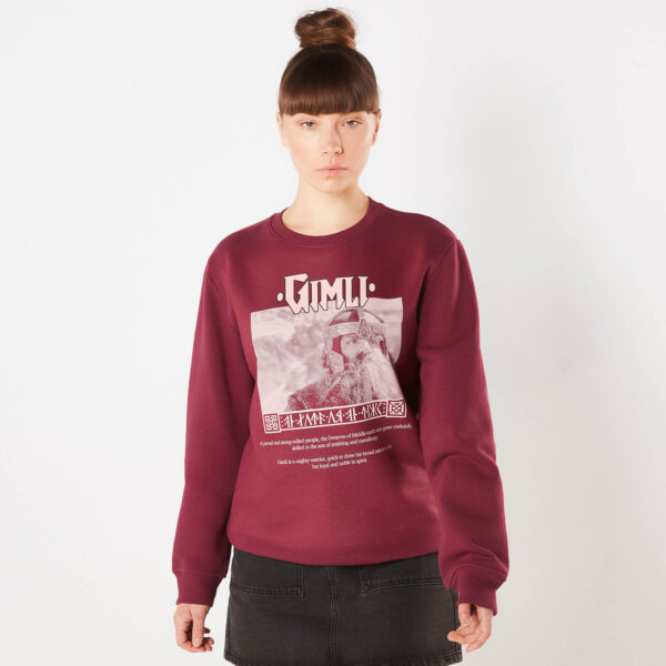 Herr der Ringe Gimli Lord Of The Glittering Rocks Sweatshirt - Bordeaux - M - Bordeauxrot