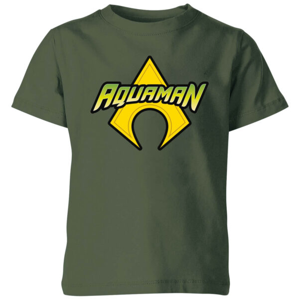 Justice League Aquaman Logo Kids' T-Shirt - Forest Green - 3-4 Jahre - Forest Green