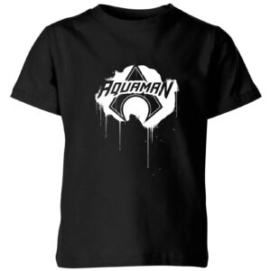 Justice League Graffiti Aquaman Kids‘ T-Shirt – Black – 3-4 Jahre – Schwarz