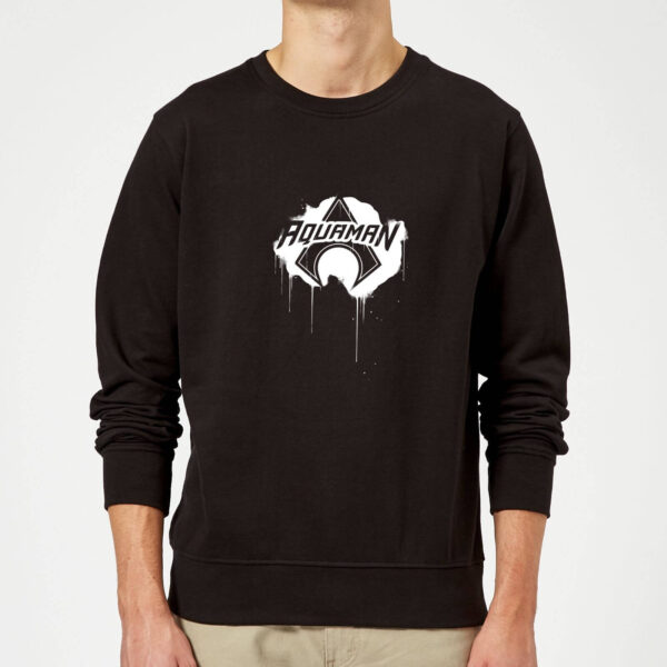 Justice League Graffiti Aquaman Sweatshirt - Black - S - Schwarz