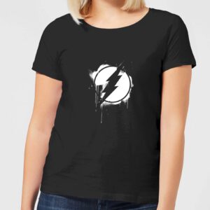 Justice League Graffiti The Flash Women’s T-Shirt – Black – S – Schwarz