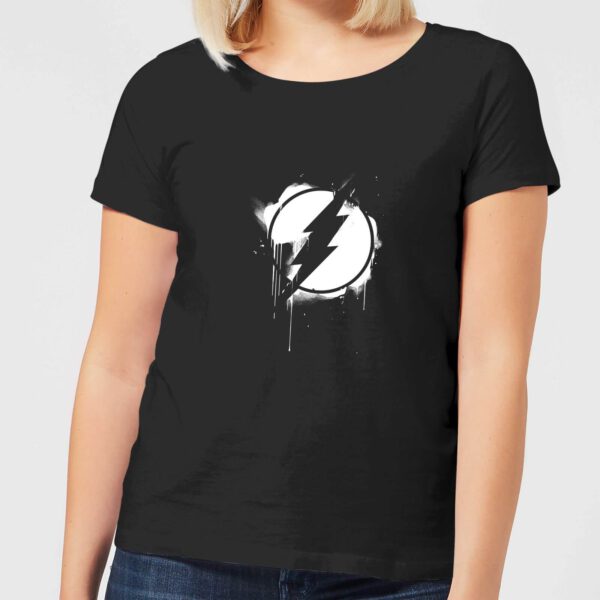 Justice League Graffiti The Flash Women's T-Shirt - Black - S - Schwarz