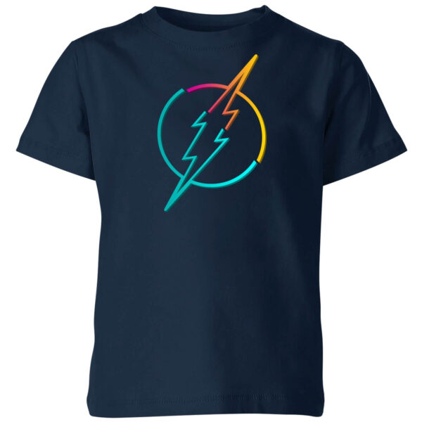 Justice League Neon Flash Kids' T-Shirt - Navy - 3-4 Jahre - Marineblau