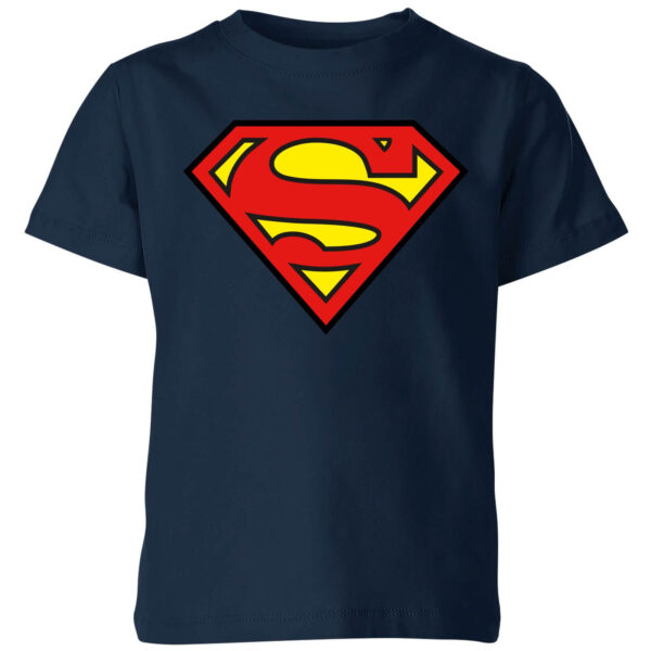 Justice League Superman Logo Kids' T-Shirt - Navy - 5-6 Jahre