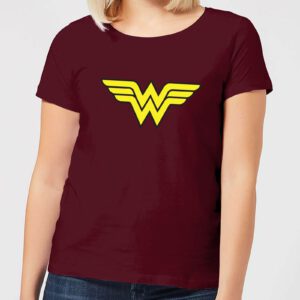 Justice League Wonder Woman Logo Women’s T-Shirt – Burgundy – S