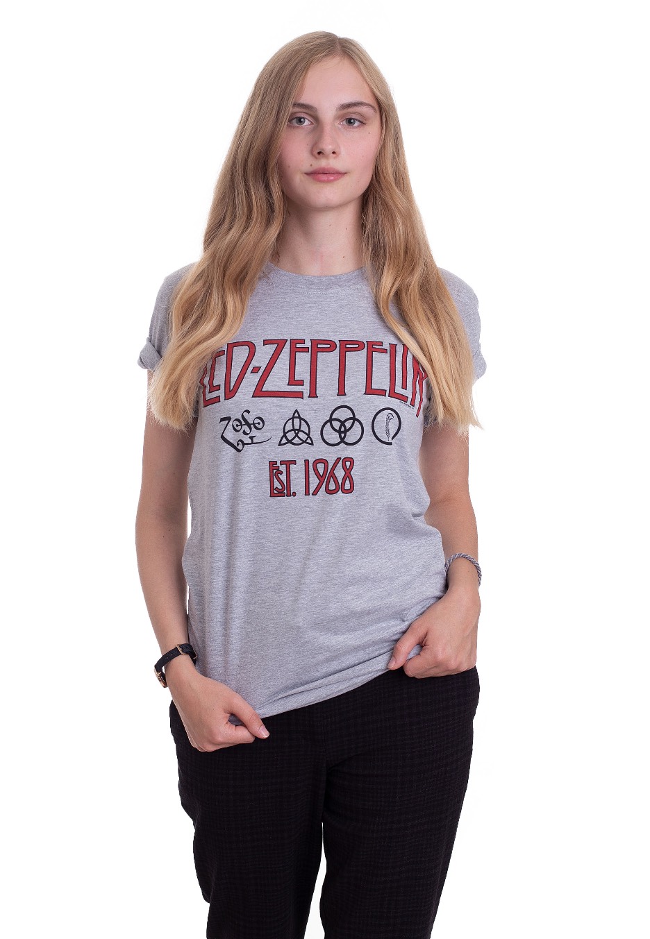 Led Zeppelin - Symbols Est 68 Grey - - T-Shirts