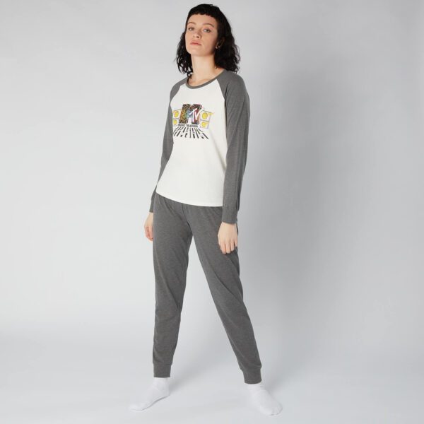 MTV Decks Damen Pyjama Set - Grau - XS - Grau