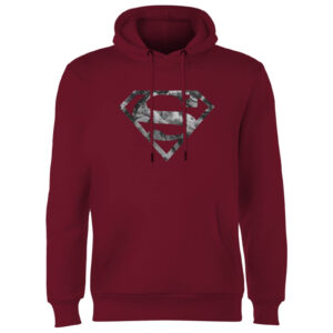 Marble Superman Logo Hoodie – Burgundy – S – Burgundy