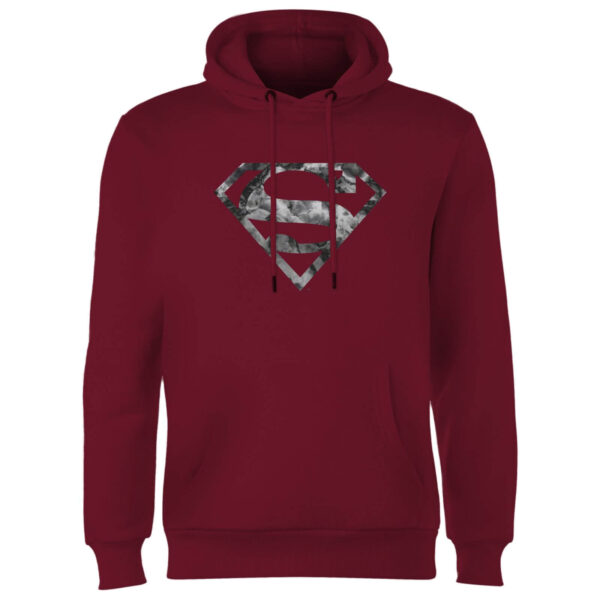 Marble Superman Logo Hoodie - Burgundy - S - Burgundy