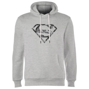 Marble Superman Logo Hoodie – Grey – S – Grey