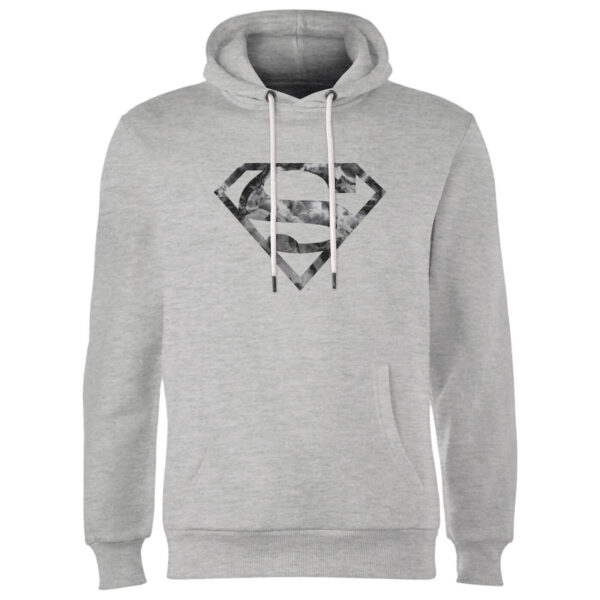 Marble Superman Logo Hoodie - Grey - S - Grey