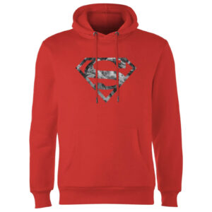 Marble Superman Logo Hoodie – Red – S – Rot