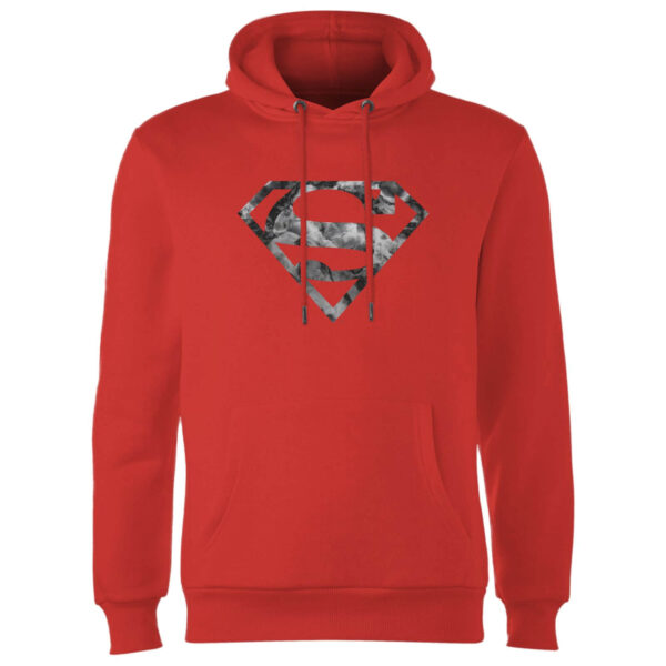 Marble Superman Logo Hoodie - Red - S - Rot