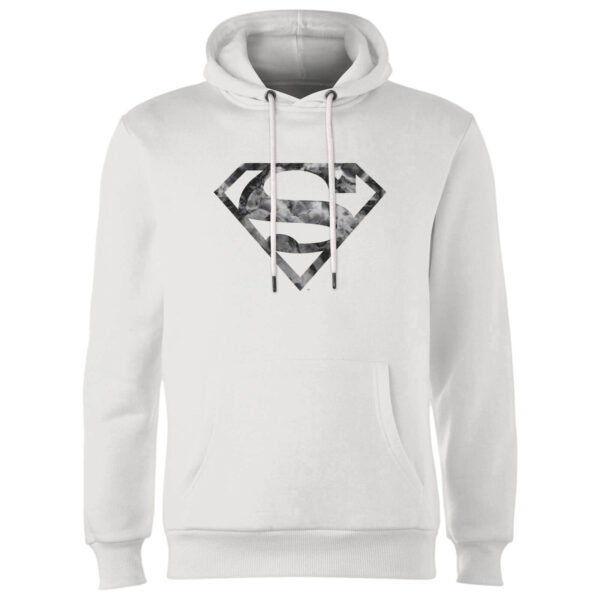 Marble Superman Logo Hoodie - White - S - Weiß